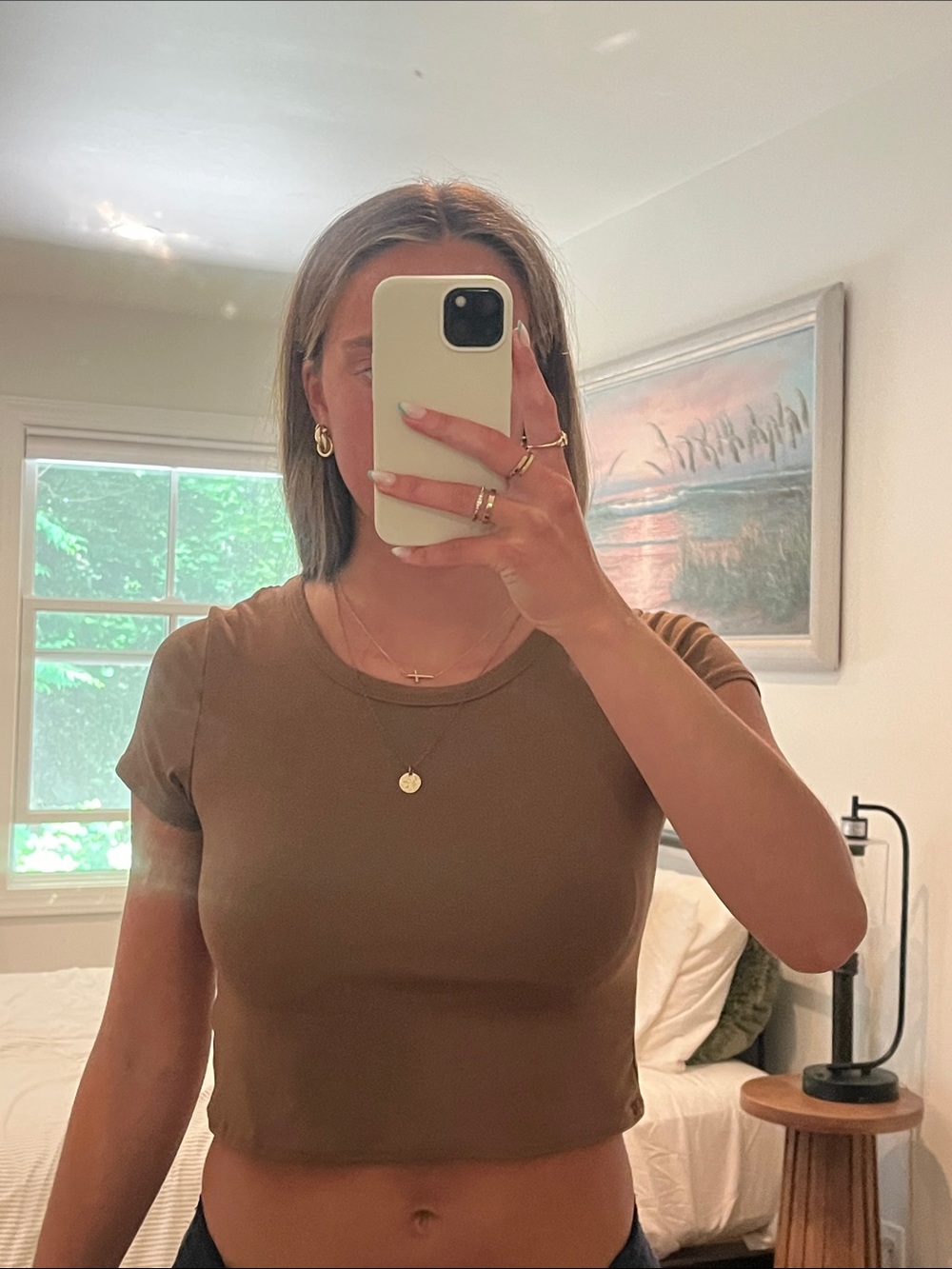 Classic Women's Crop Tee in Brown